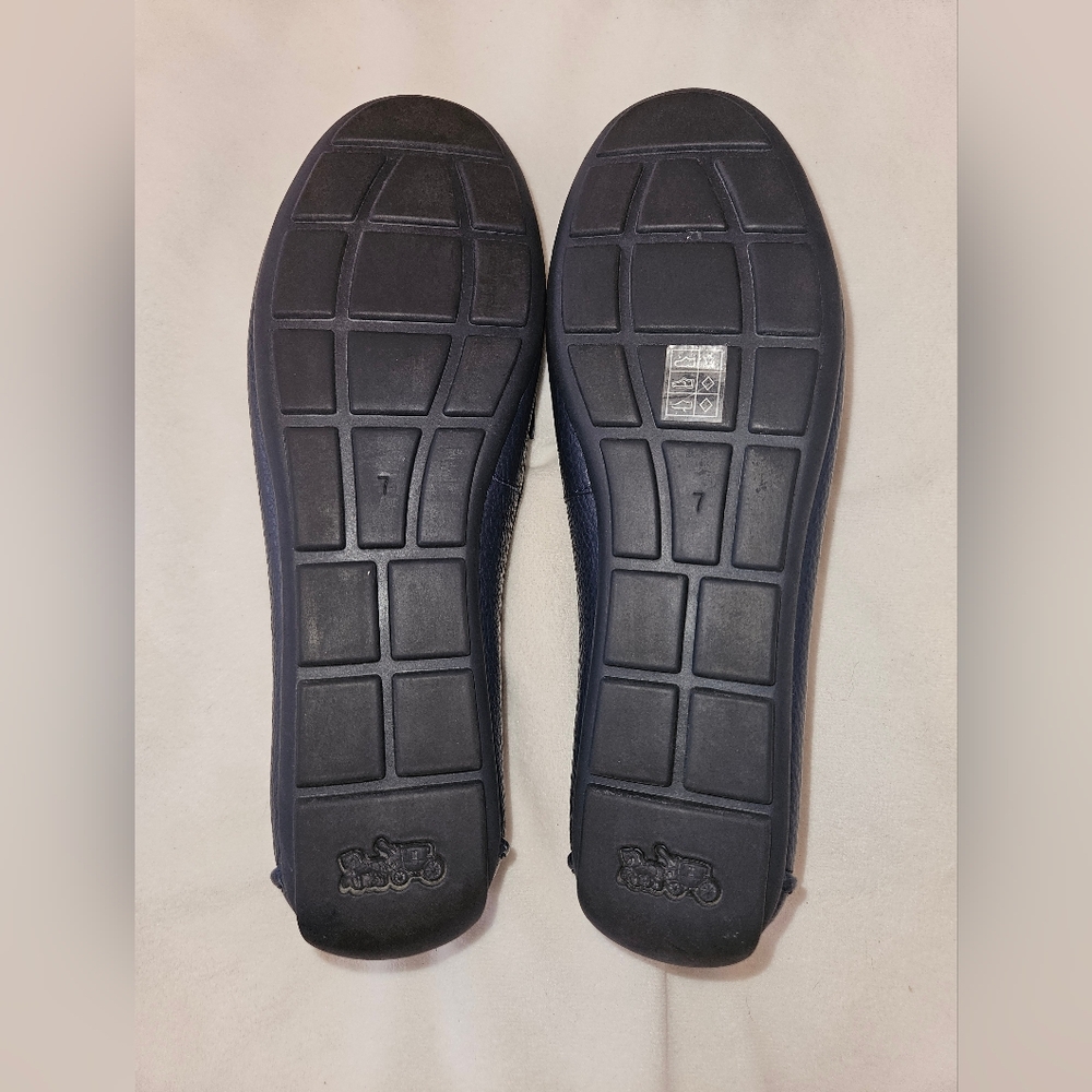 Coach Leather Marley Slip On Driver, Size 7, New In Box, True Navy - Picture 6 of 9